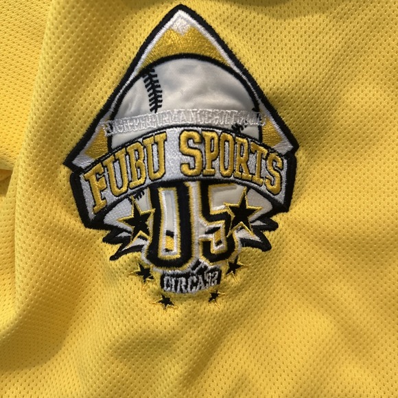 Vintage FUBU Sports Athletics 1992 Jersey 2000s Y2K Yellow L Streetwear - Picture 5 of 8